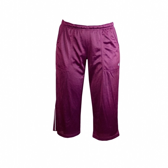 Vintage Y2K Silky Burgundy Champion Capris - Picture 2 of 4